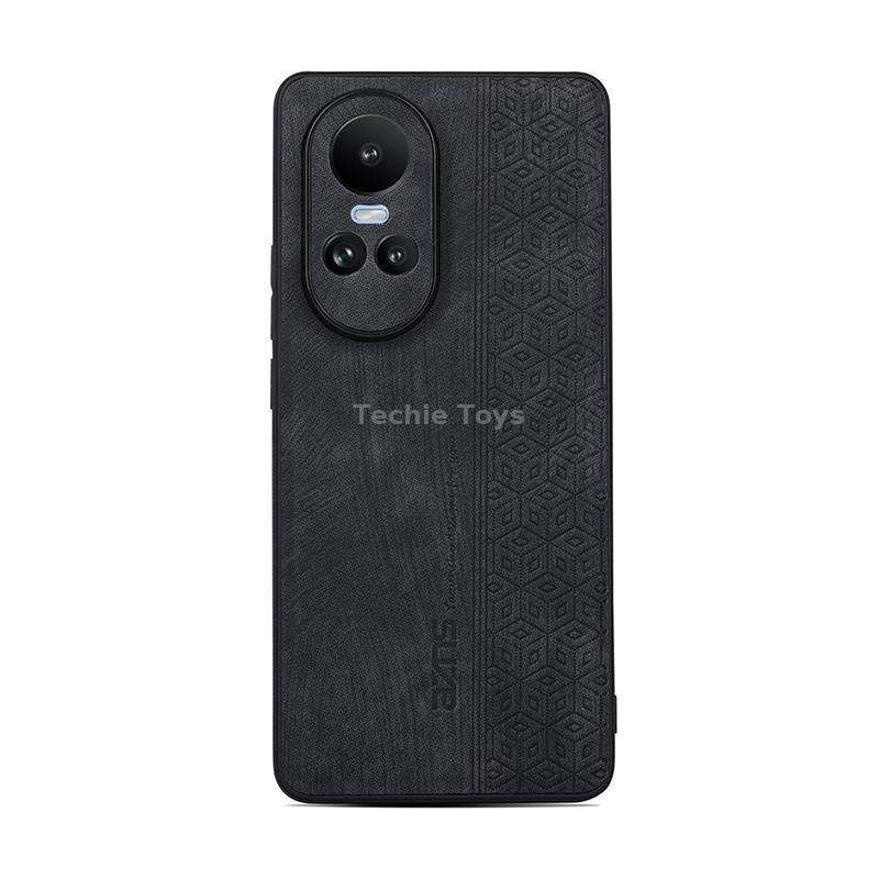 For OPPO Reno10 Global / Reno10 Pro Global AZNS 3D Embossed Skin Feel Phone Case(Black)