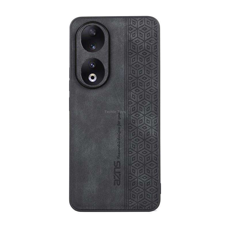 For Honor 90 AZNS 3D Embossed Skin Feel Phone Case(Black)
