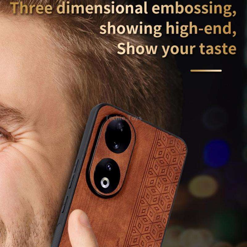 For Honor 90 AZNS 3D Embossed Skin Feel Phone Case(Black)