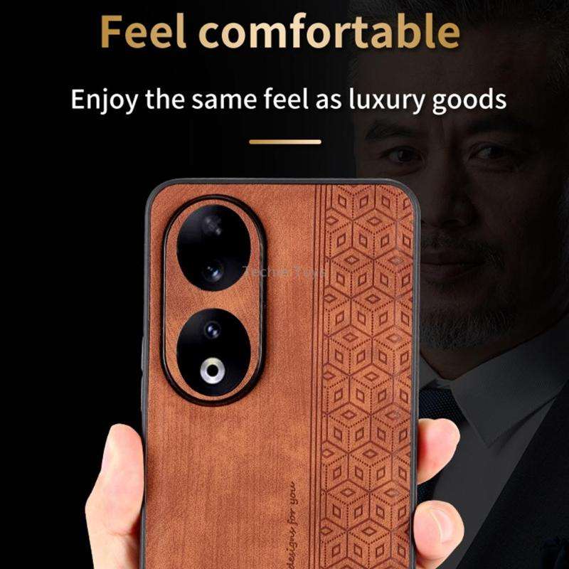 For Honor 90 AZNS 3D Embossed Skin Feel Phone Case(Black)