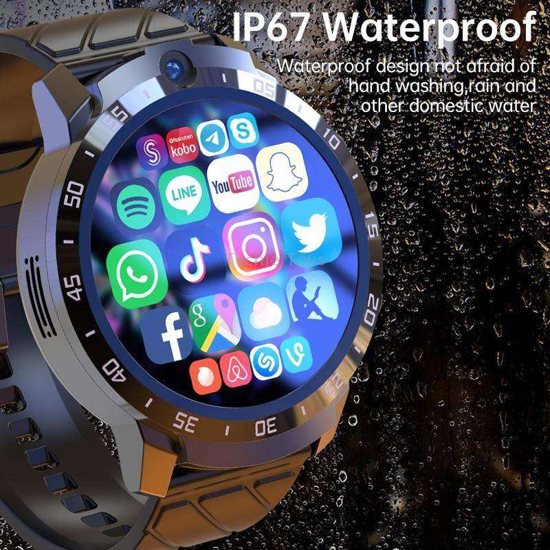 MT27 4G+64G 1.6 inch IP67 Waterproof 4G Android 8.1 Smart Watch Support Heart Rate / GPS, Type:Leath