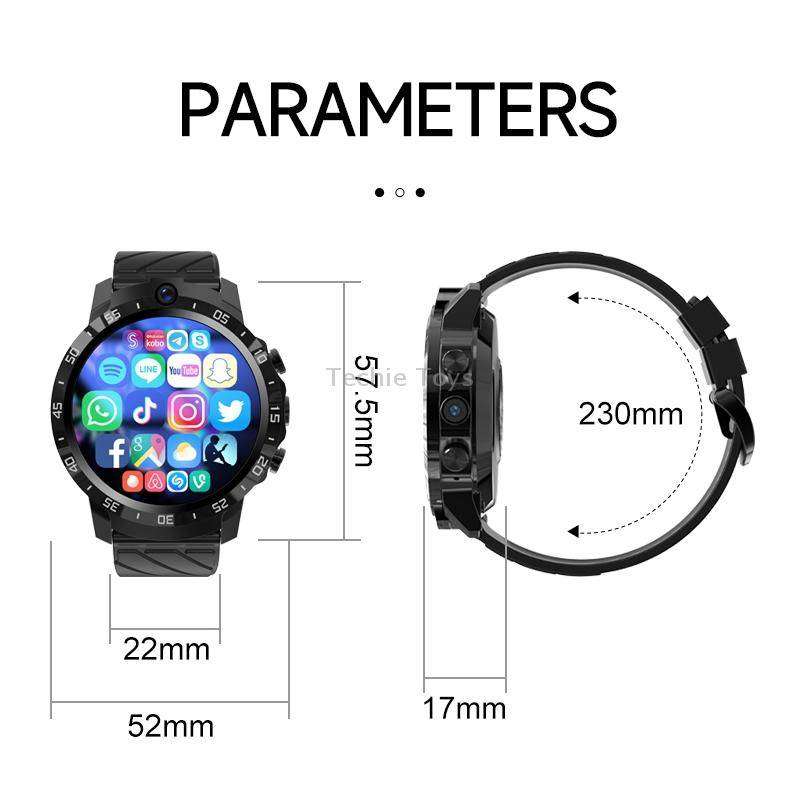MT27 4G+64G 1.6 inch IP67 Waterproof 4G Android 8.1 Smart Watch Support Heart Rate / GPS, Type:Leath
