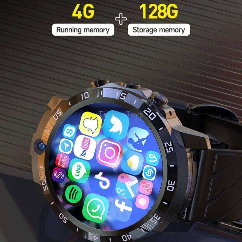 MT27 4G+64G 1.6 inch IP67 Waterproof 4G Android 8.1 Smart Watch Support Heart Rate / GPS, Type:Leath