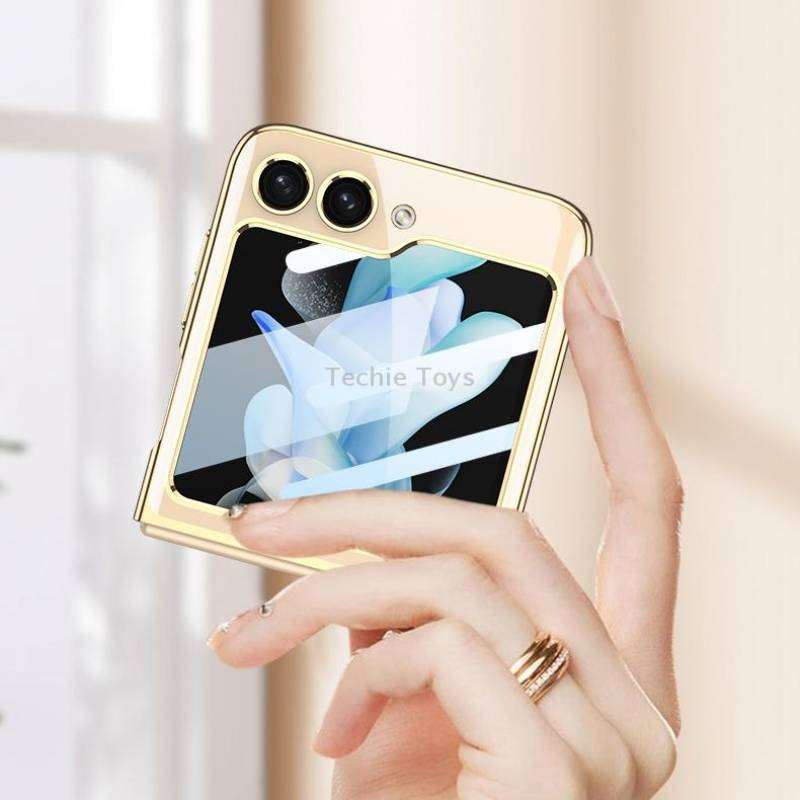 For Samsung Galaxy Z Flip5 GKK Integrated Electroplating Full Coverage Phone Case(Black)