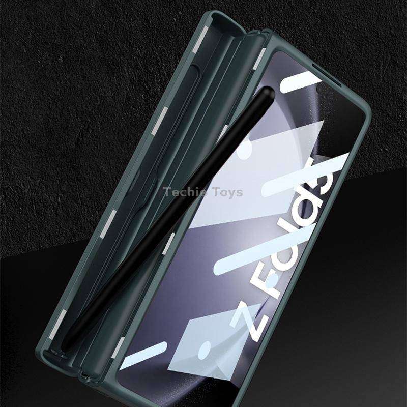 For Samsung Galaxy Z Fold5 GKK Magnetic Full Coverage Phone Flip Case with Pen Box(Gold)