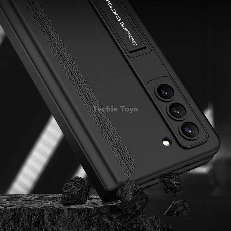 For Samsung Galaxy Z Fold5 GKK Magnetic Full Coverage Phone Flip Case with Pen Box(Gold)