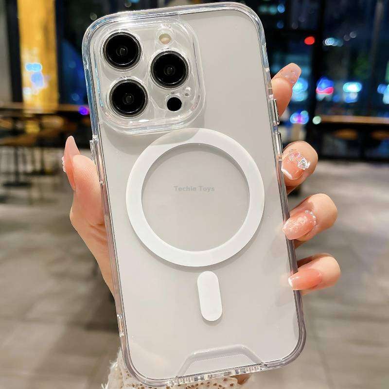 For iPhone 11 Pro Space MagSafe Acrylic Hybrid TPU Phone Case(Transparent)