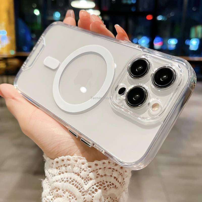 For iPhone 11 Pro Space MagSafe Acrylic Hybrid TPU Phone Case(Transparent)