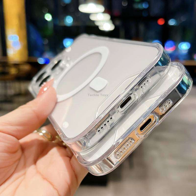 For iPhone 11 Pro Space MagSafe Acrylic Hybrid TPU Phone Case(Transparent)