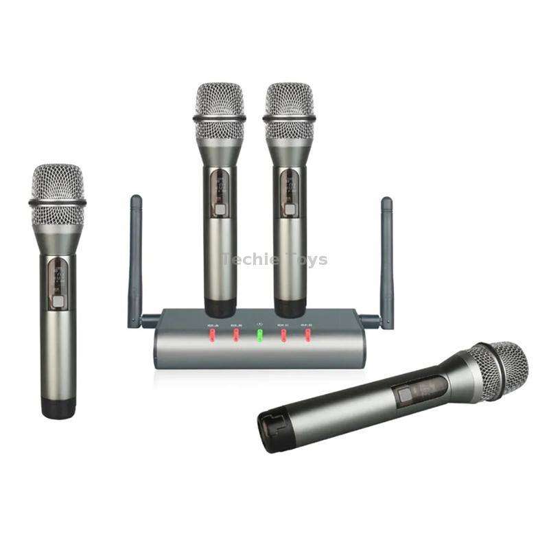 XTUGA U-F4600 Professional 4-Channel UHF Wireless Microphone System with 4 Handheld Microphone(EU Pl