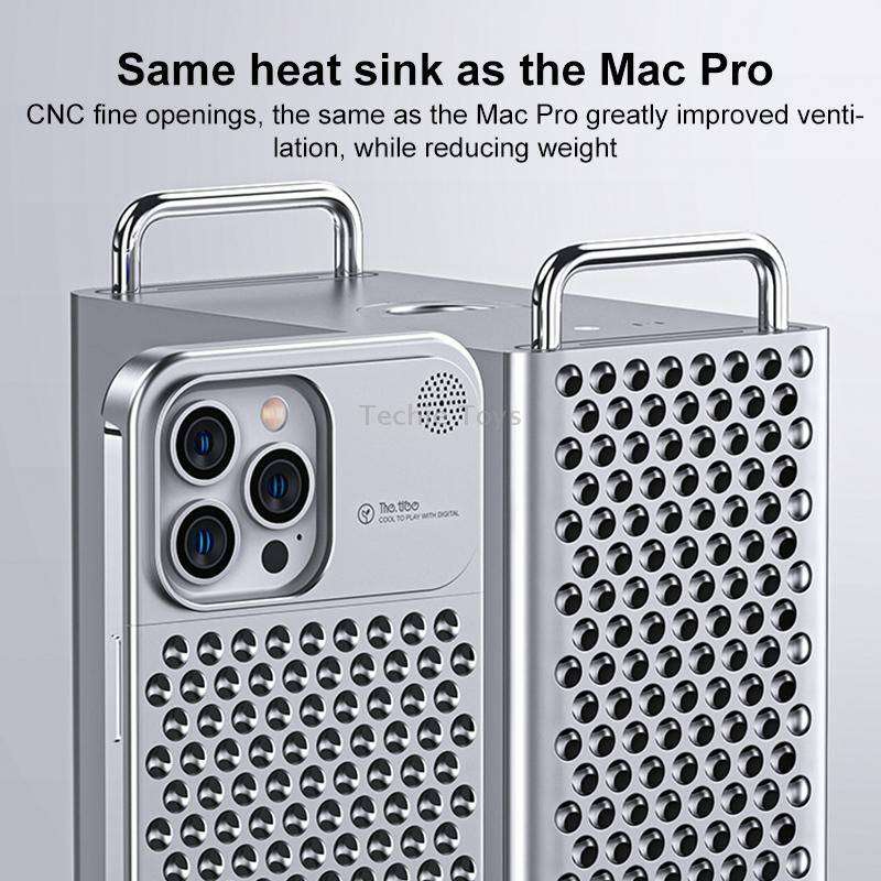 For iPhone 15 Pro Max Aromatherapy Aluminum Alloy Cooling Phone Case(Grey)