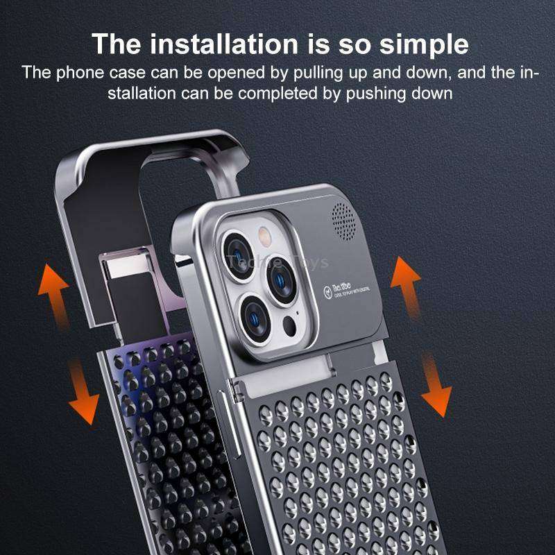 For iPhone 15 Pro Max Aromatherapy Aluminum Alloy Cooling Phone Case(Grey)