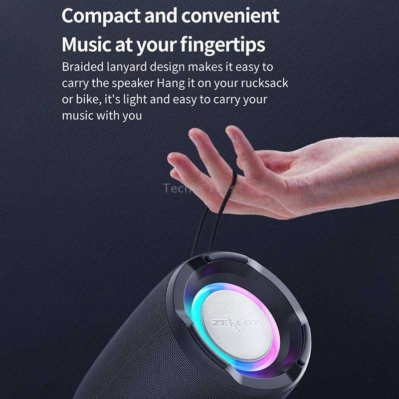 Zealot S61 IPX6 Waterproof Portable Wireless Bluetooth Speaker(Black)