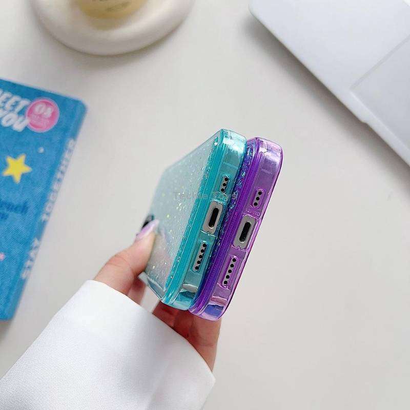 For iPhone 15 Glitter Epoxy Shockproof Phone Case(White)