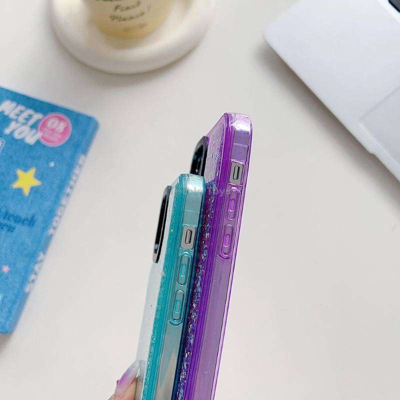For iPhone 15 Glitter Epoxy Shockproof Phone Case(White)