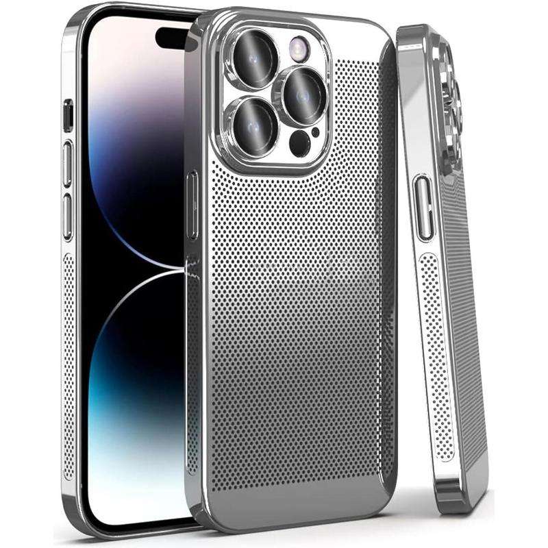 For iPhone 14 Pro Fine Mesh Cooling Phone Case(Silver)