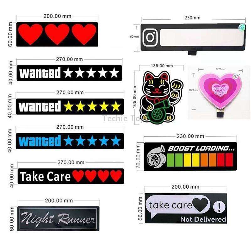 EL Luminous Car Stickers Cold Light Car Stickers Car Luminous Pattern Decoration(Wanted White)