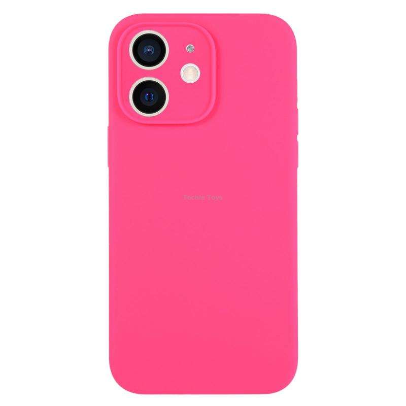 For iPhone 12 Pure Color Liquid Silicone Fine Pore Phone Case(Fresh Pink)