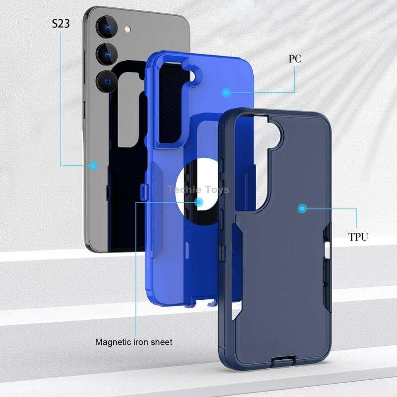 For Samsung Galaxy A54 5G Magnetic 2 in 1 PC Hybrid TPU Phone Case(Black)