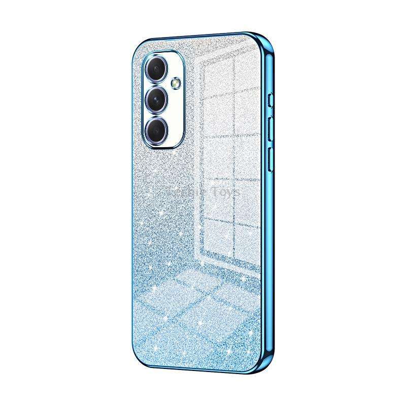 For Samsung Galaxy A54 5G Gradient Glitter Powder Electroplated Phone Case(Blue)