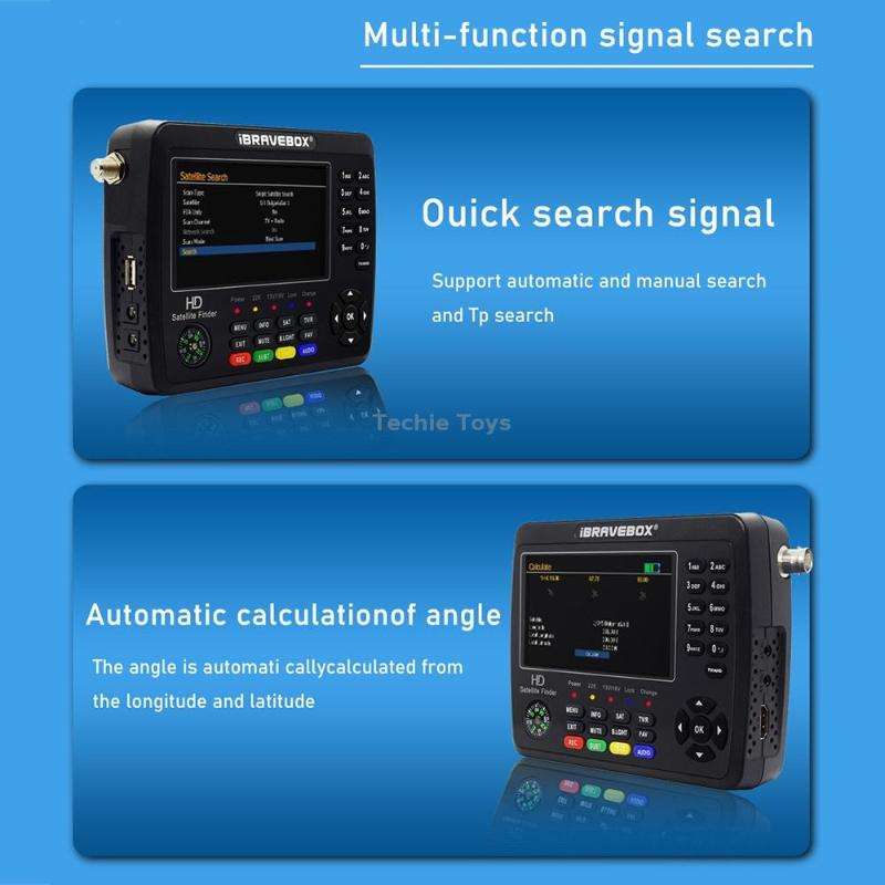 iBRAVEBOX V10 Finder Max+ 4.3 inch Display Digital Satellite Meter Signal Finder, Support DVB-S/S2/S