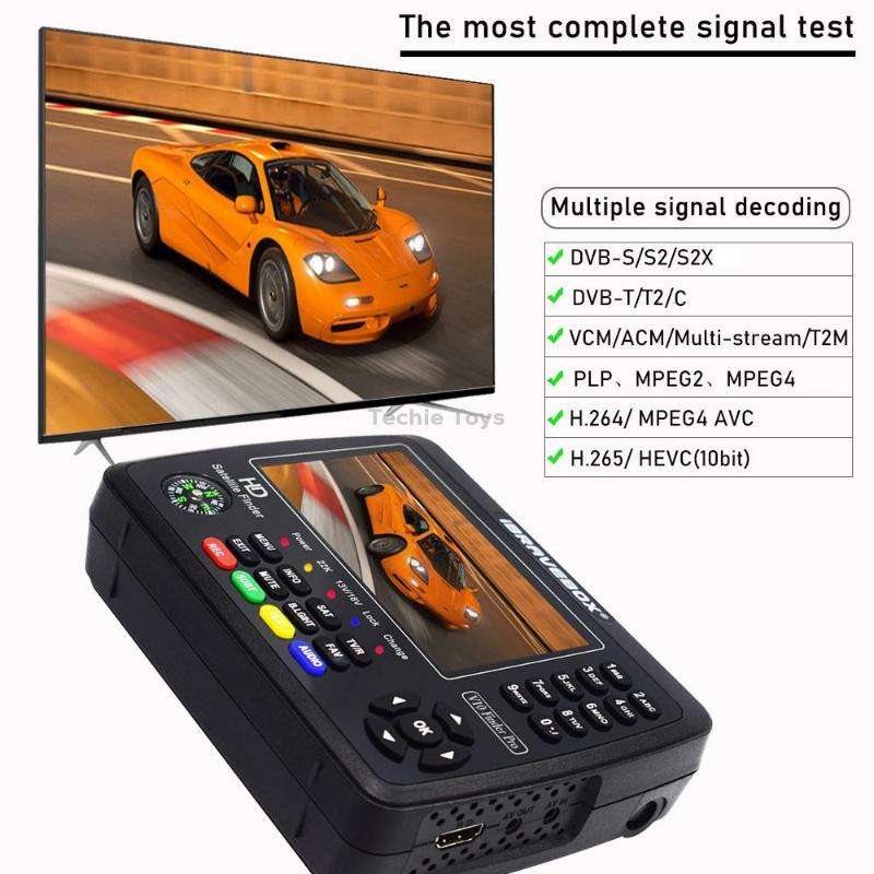 iBRAVEBOX V10 Finder Pro 4.3 inch Display Digital Satellite Meter Signal Finder, Support DVB-S/S2/S2