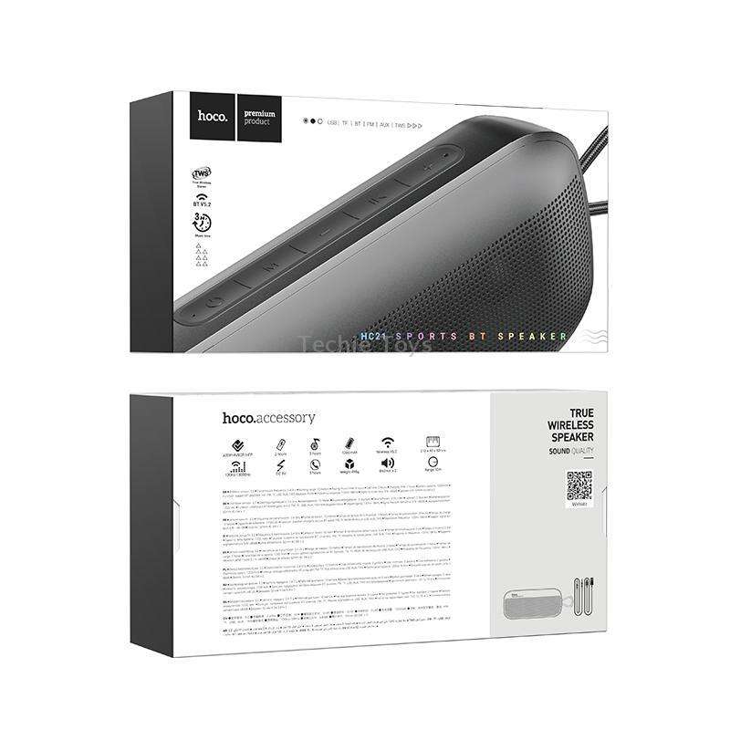 hoco HC21 Shadow Outdoor Bluetooth 5.2 Speaker Support TF Card / FM / TWS(Black)