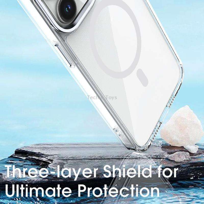 For iPhone XS Max MagSafe Magnetic Clear Phone Case(Purple)