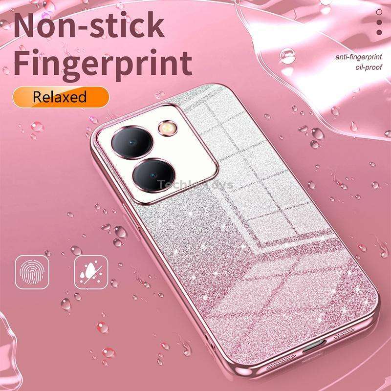 For vivo S16e / V27e Gradient Glitter Powder Electroplated Phone Case(Black)