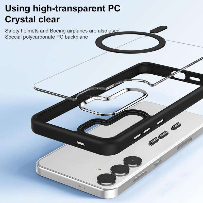 For Samsung Galaxy S24 Ultra 5G MagSafe Anti-fingerprint Highly Transparent PC Phone Case(Black)