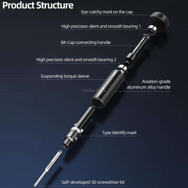 QianLi iWhale Special S2 Steel Magnetic Torque 3D Screwdriver, Model:D Pinhead Phillips 0.35