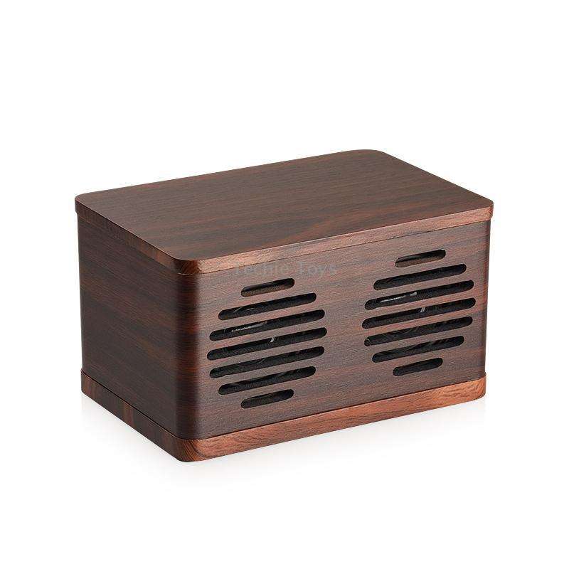 D70 QI Standard Subwoofer Wooden Bluetooth 4.2 Speaker, Support TF Card & 3.5mm AUX Brown