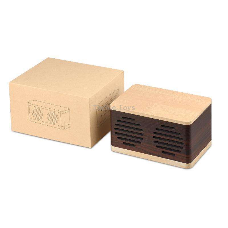 D70 QI Standard Subwoofer Wooden Bluetooth 4.2 Speaker, Support TF Card & 3.5mm AUX Brown
