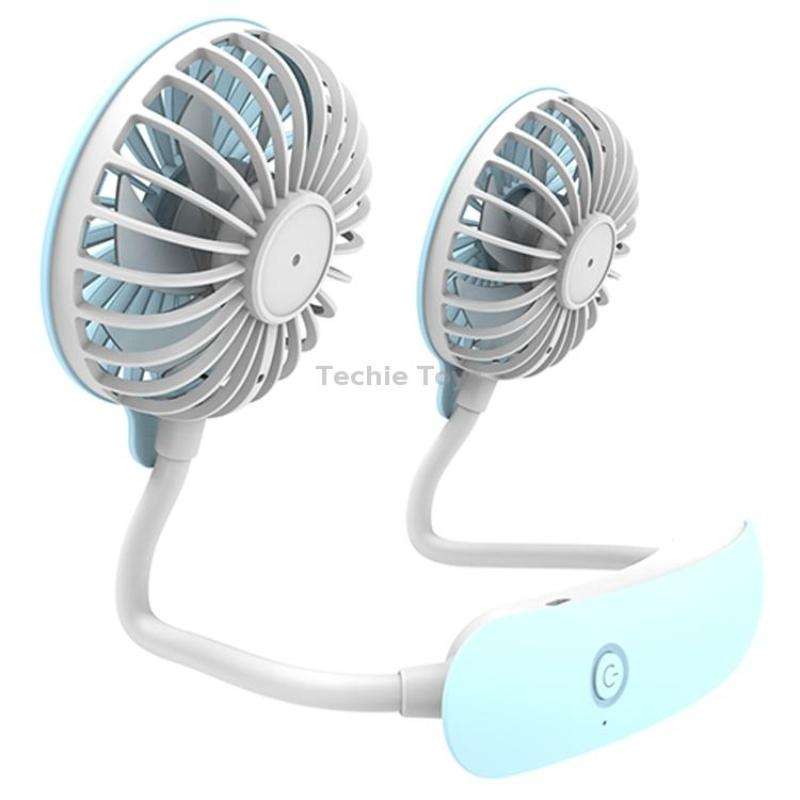 F6 Outdoor Mini Hanging Neck Fan USB Charging Lazy Small Fan (Pink)