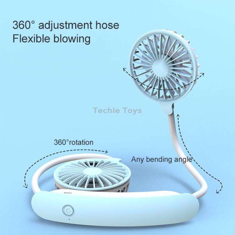 F6 Outdoor Mini Hanging Neck Fan USB Charging Lazy Small Fan (Pink)