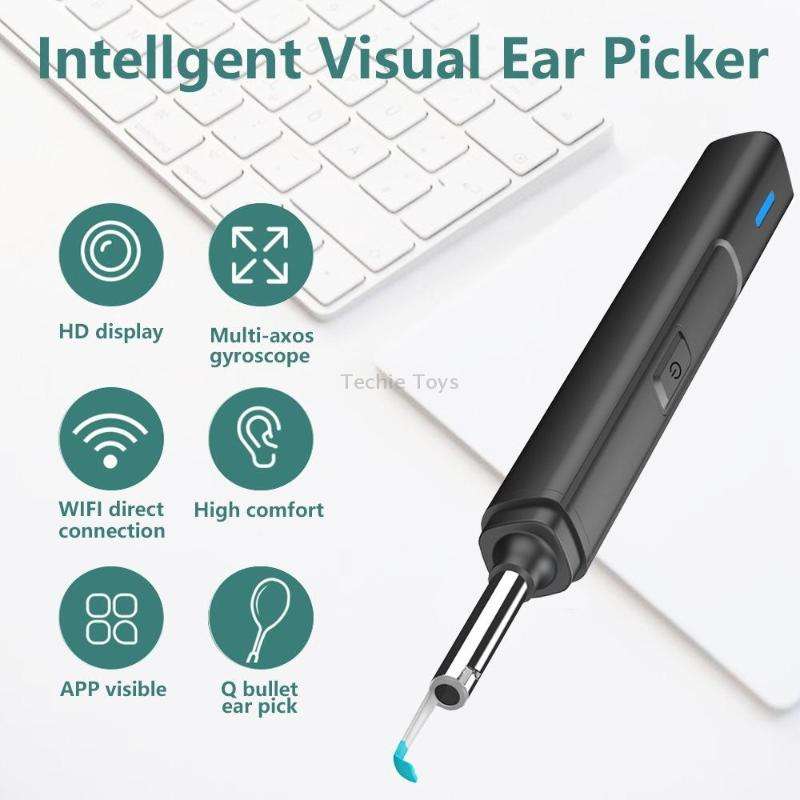 H02006 WiFi Smart Visual Ear Pick HD Digital Mouth Nose Ear Endoscope (White)