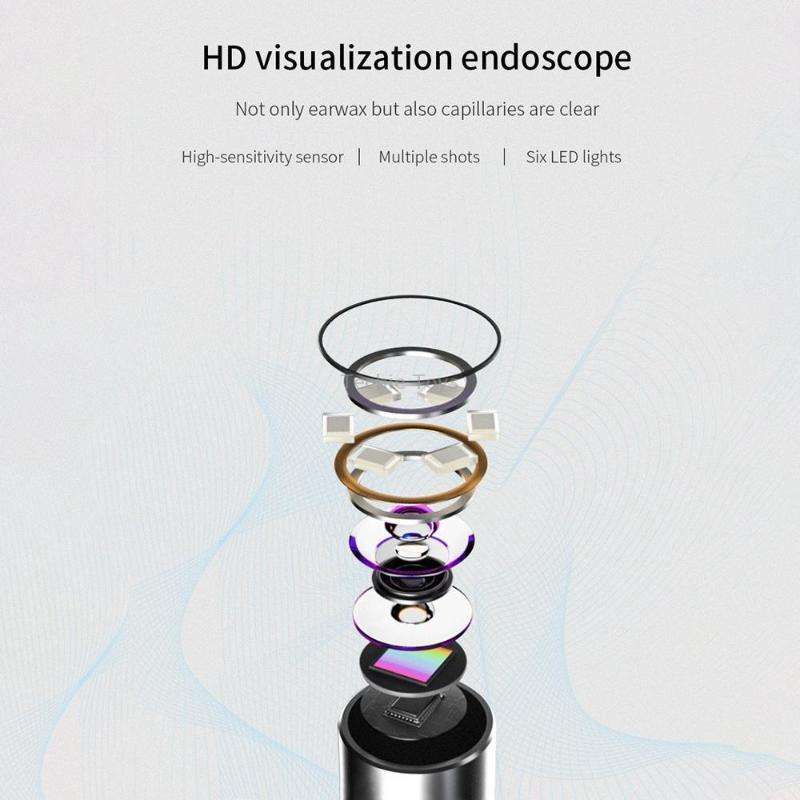 H02006 WiFi Smart Visual Ear Pick HD Digital Mouth Nose Ear Endoscope (White)