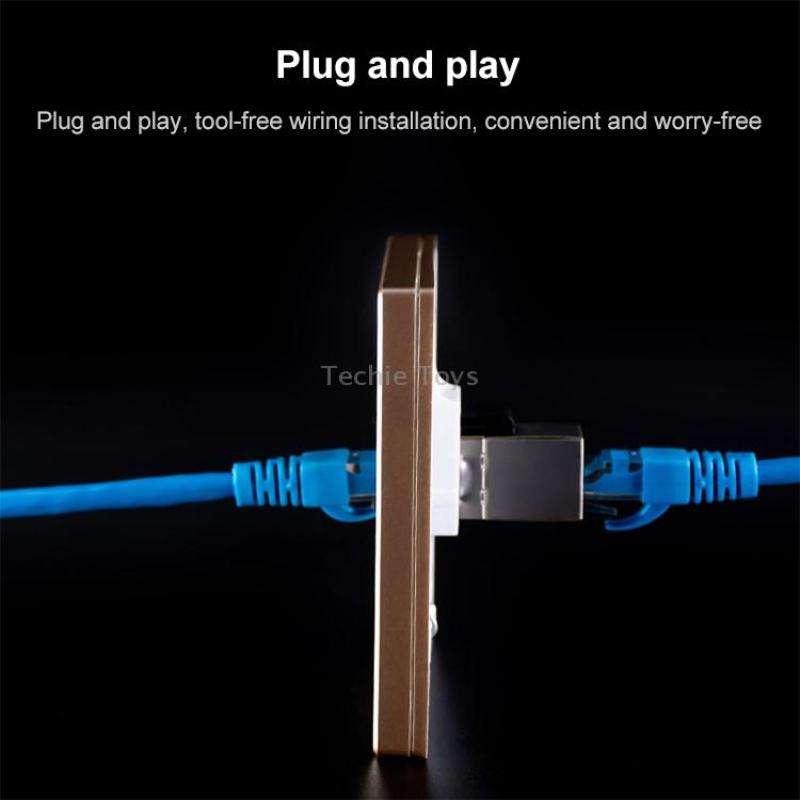 CAT.6 Shielded Pass-through Network Module, Dual Ports Panel + Shielded Pass-through + Telephone Soc