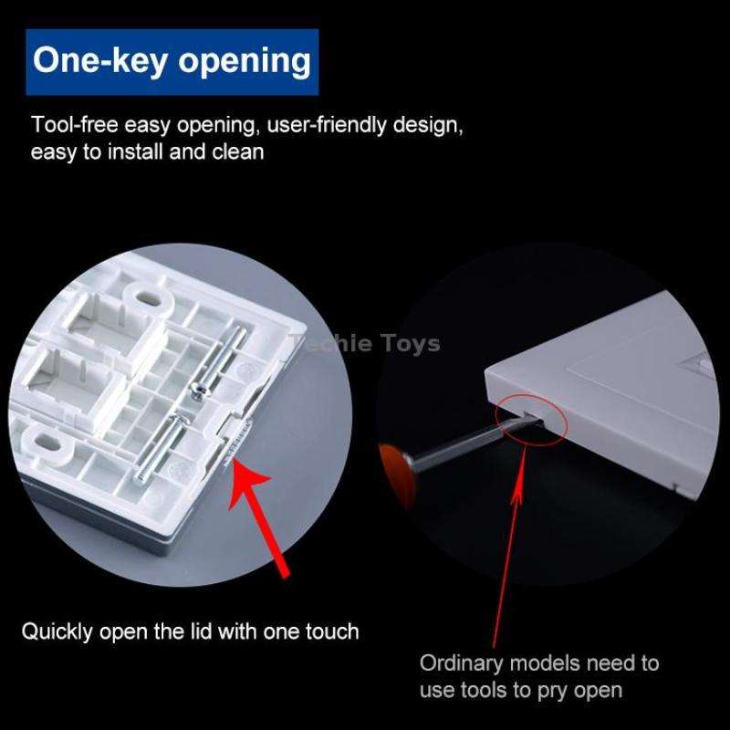 CAT.6 Shielded Pass-through Network Module, Dual Ports Panel + Shielded Pass-through (Grey)