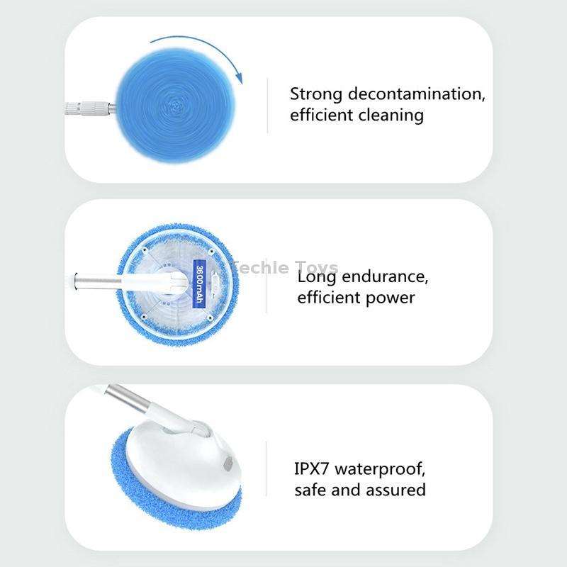 Wireless Electric Intelligent Telescopic Glass Wipe Window Cleaner (Blue)