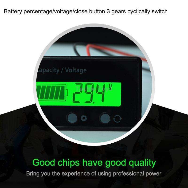 H6133 12V-84V Lead-acid Battery Voltage Tester Percentage Voltmeter Gauge Lithium Battery Status Mon