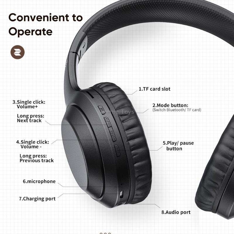 ROCK Space O2 HiFi Bluetooth 5.0 Wireless Headset with Mic, Support TF Card(Black)