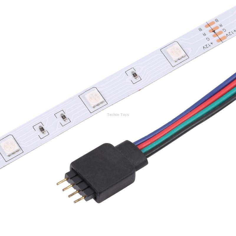 Bare Board 5050 SMD RGB LED Rope Light, 30 LED/m, Length: 2m, 12V 2A 100-240V, with 24-key Remote Co