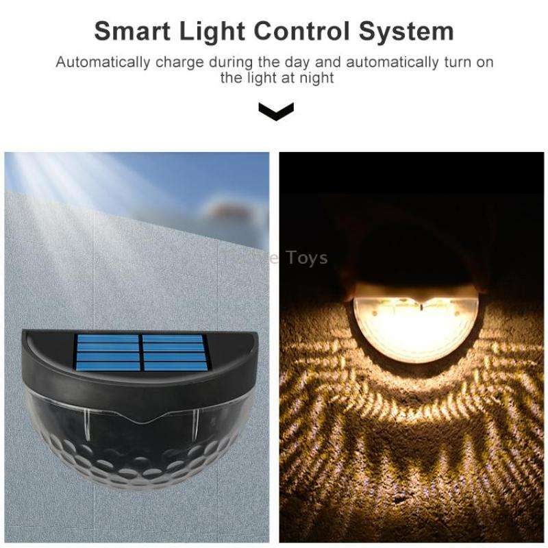6 LED Outdoor Solar Water Drop Fence Light(Warm White)