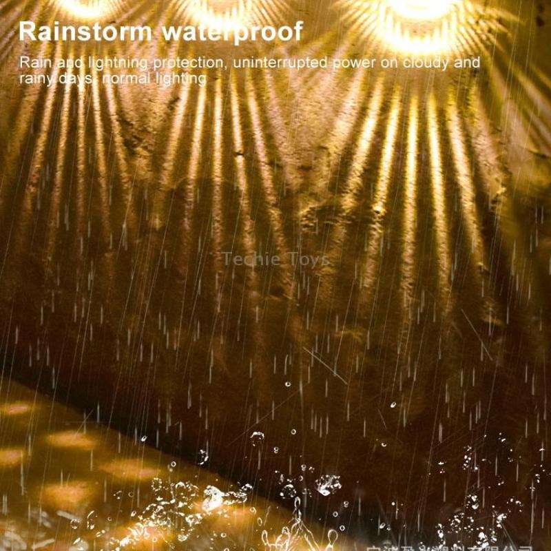6 LED Outdoor Solar Water Drop Fence Light(Warm White)
