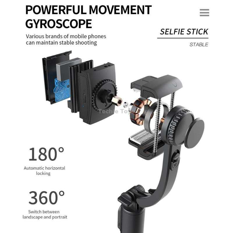 Q08 Gimbal Stabilizer Bluetooth Remote Control Tripod Selfie Stick (White)