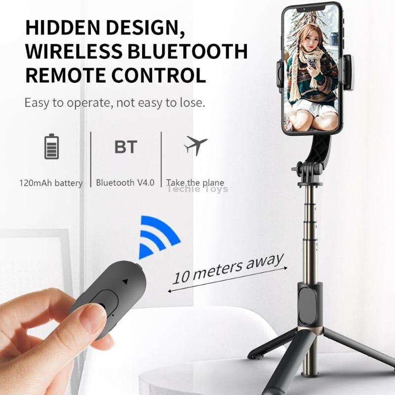 Q08 Gimbal Stabilizer Bluetooth Remote Control Tripod Selfie Stick (White)