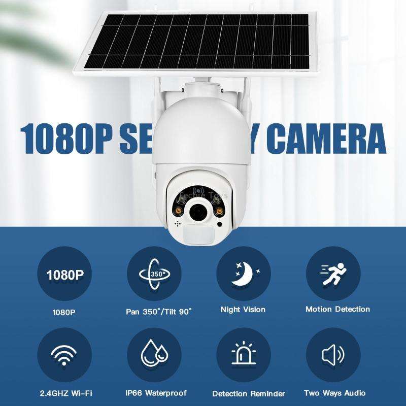 T22 1080P Full HD Solar Powered 4G Network EU Version Camera, Support PIR Alarm, Night Vision, Two W