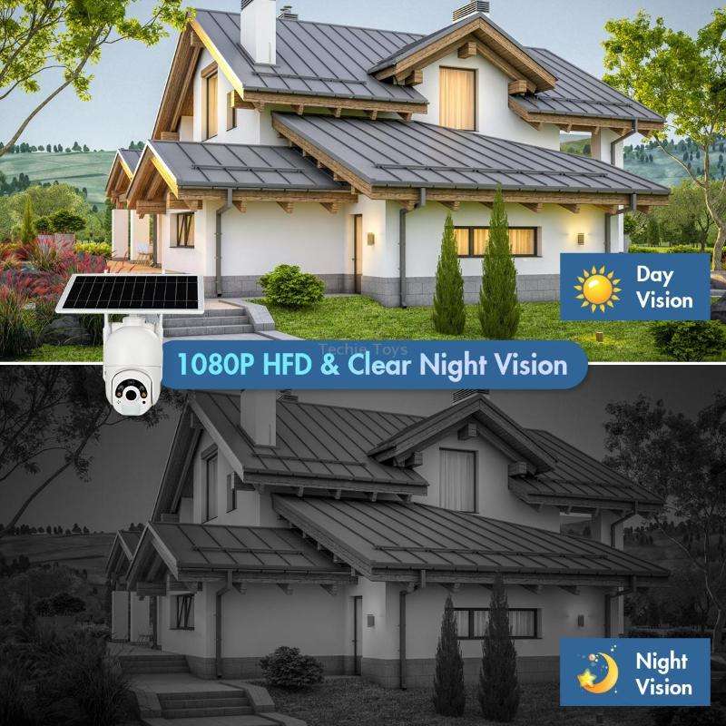 T22 1080P Full HD Solar Powered 4G Network EU Version Camera, Support PIR Alarm, Night Vision, Two W