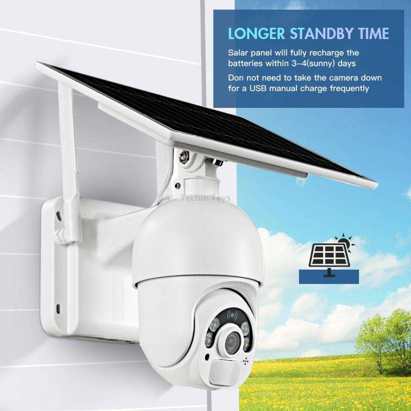T22 1080P Full HD Solar Powered 4G Network EU Version Camera, Support PIR Alarm, Night Vision, Two W